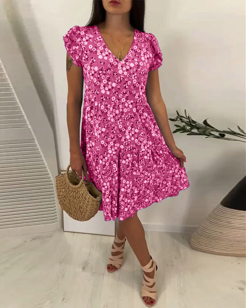 V-neck floral sleeveless midi dress - Image 13