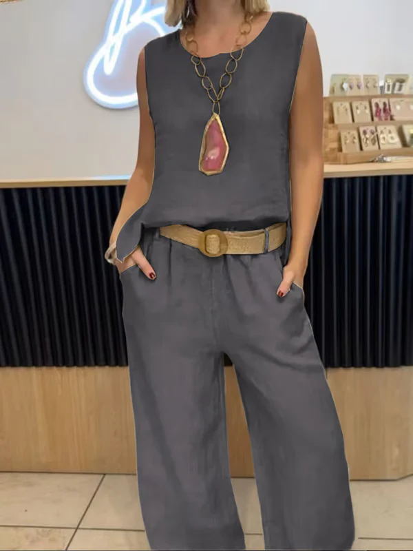 V-Neck Pants Suit Two-Piece Set - Image 14