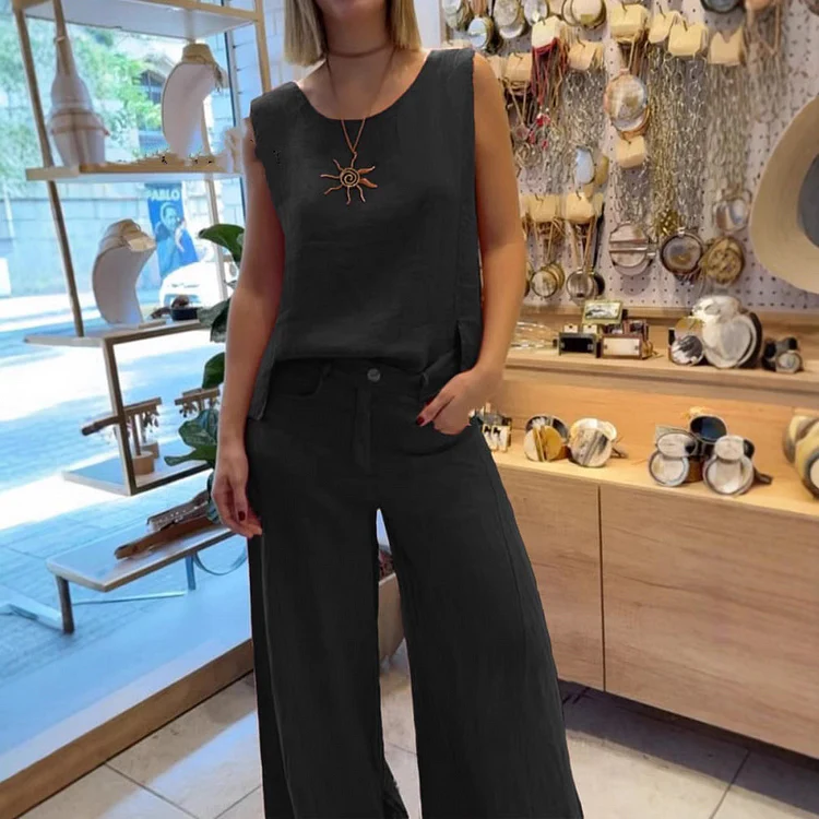 V-Neck Pants Suit Two-Piece Set - Image 6