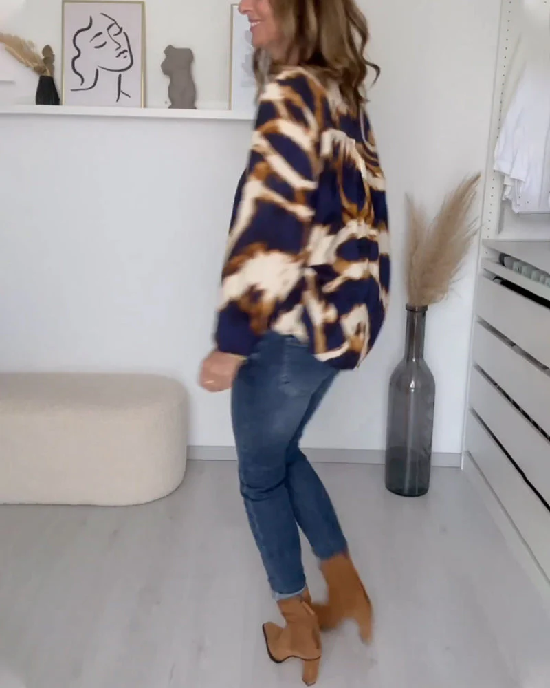 V-neck printed casual top - Image 25
