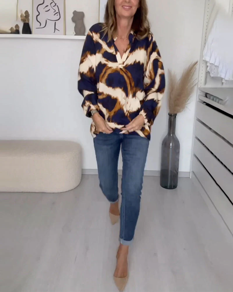 V-neck printed casual top - Image 7