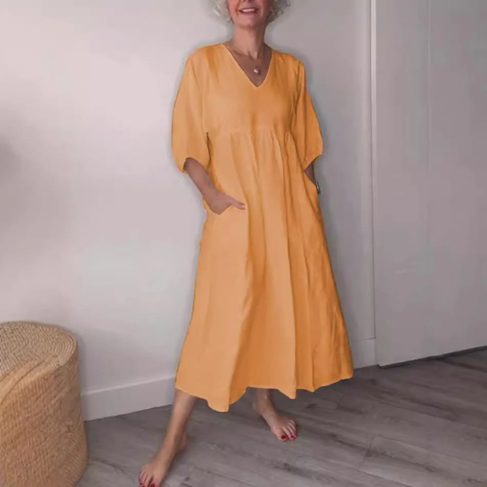 V-Neck Ruffle Sleeve Dress - Image 8