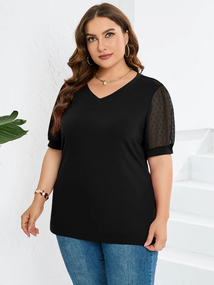 V-Neck Sleeve Belly Cover Blouse - Image 17
