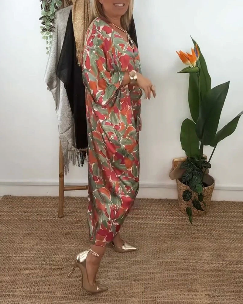 V-Neck Twist Print Dress - Image 6