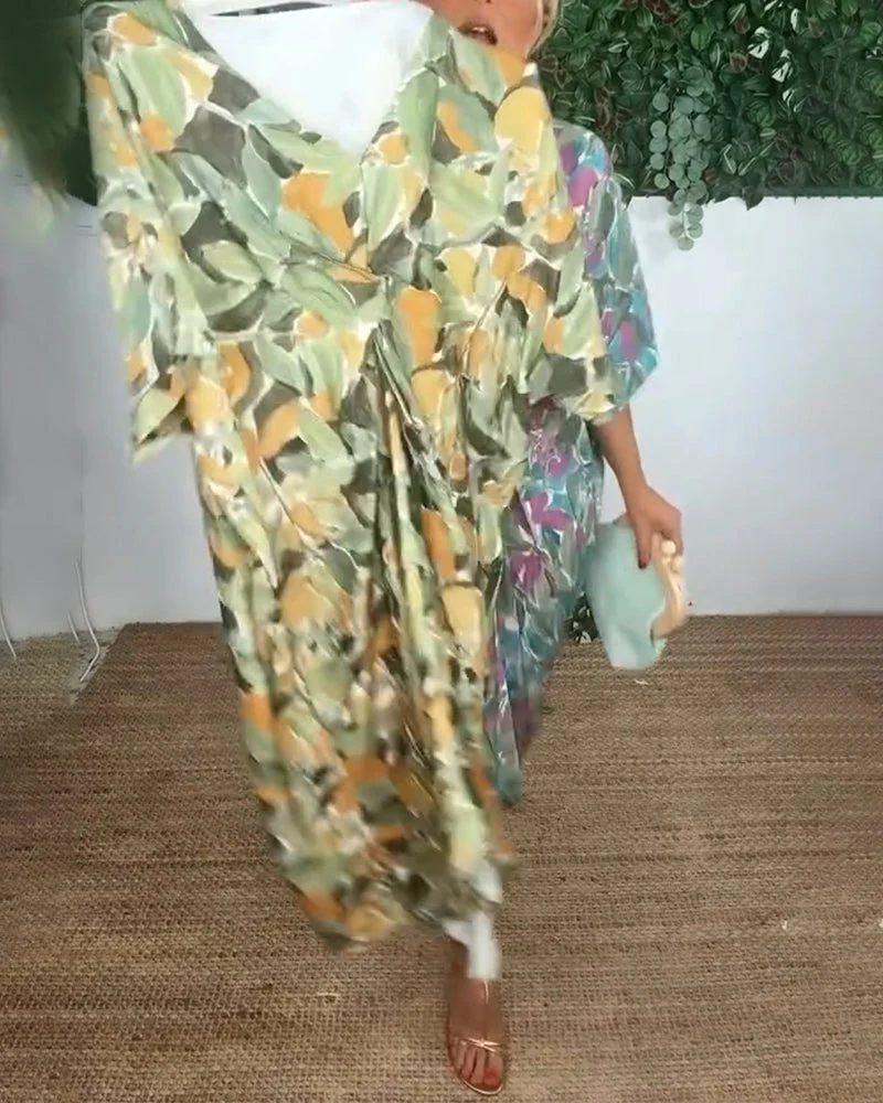 V-Neck Twist Print Dress - Image 7