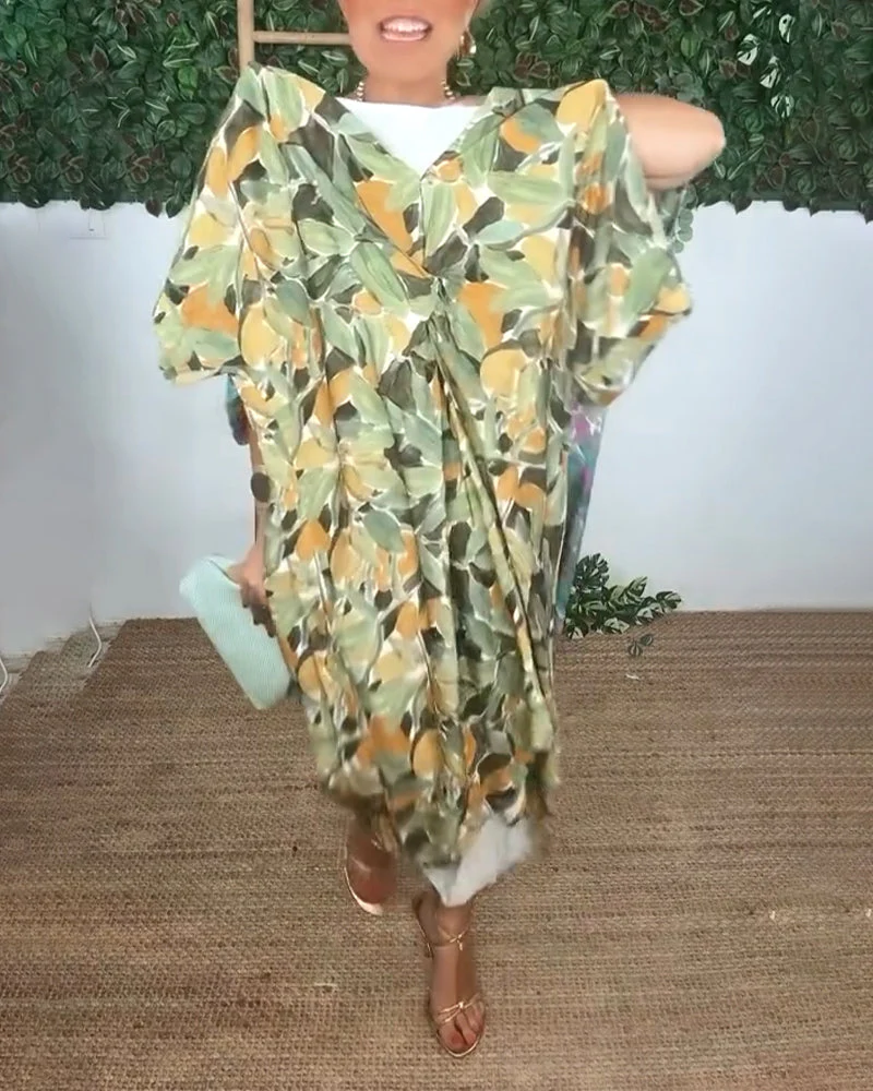 V-Neck Twist Print Dress - Image 9