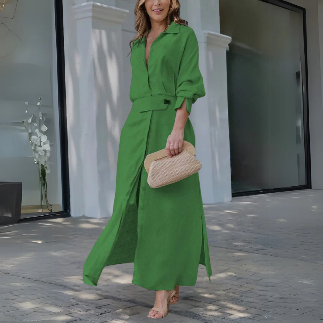 Deep V-Neck Flowy Maxi Dress - Image 13