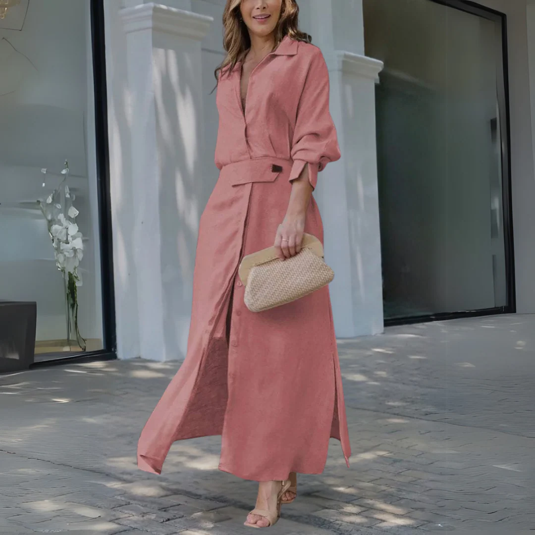 Deep V-Neck Flowy Maxi Dress - Image 6