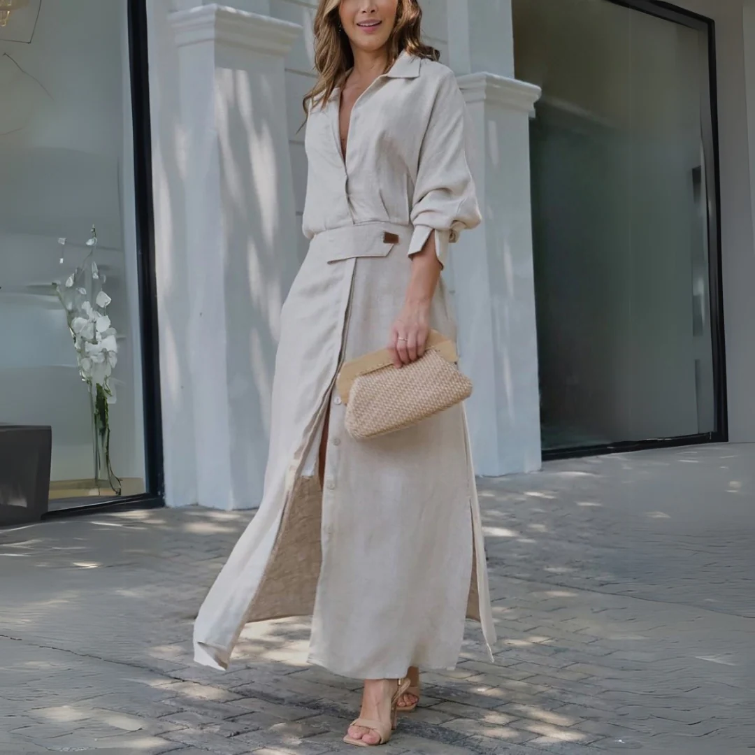 Deep V-Neck Flowy Maxi Dress - Image 7
