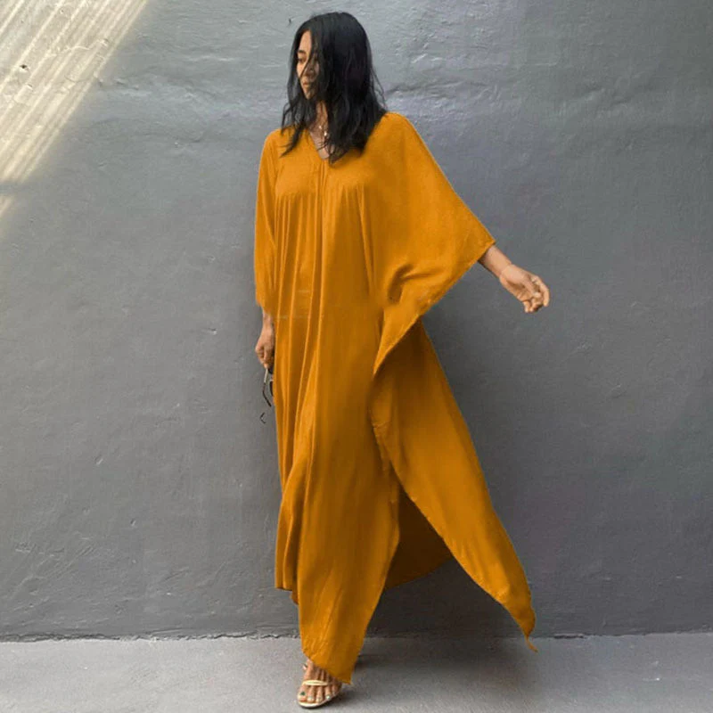 Relaxed Fit Vacation Midi Dress - Image 38