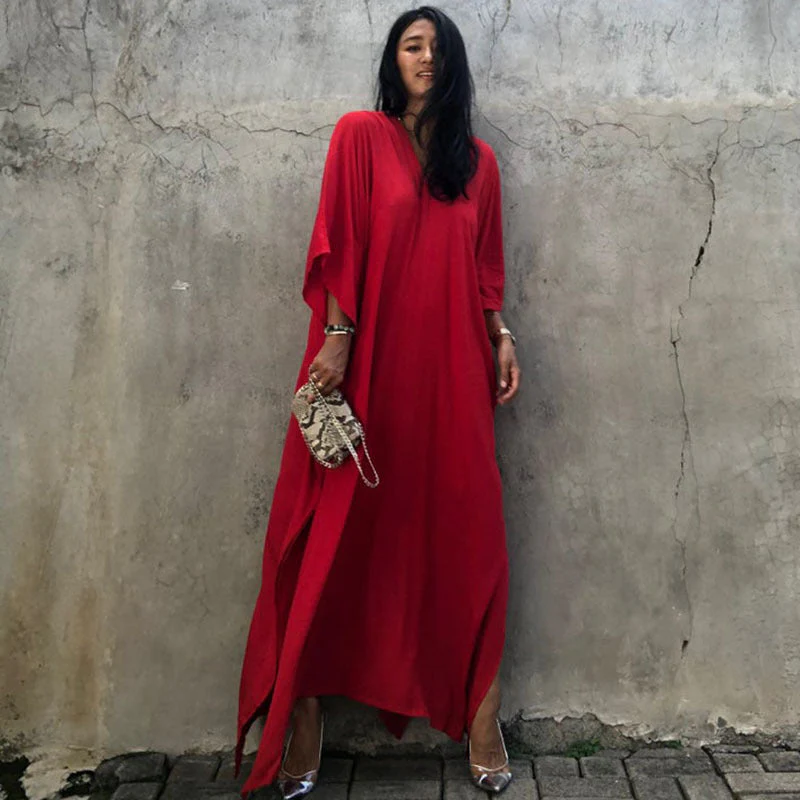 Relaxed Fit Vacation Midi Dress - Image 39
