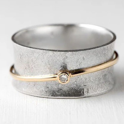 Vintage Gold Zirkonia Ring - Image 2