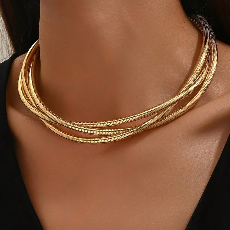 Vintage Layered Golden Necklace - Image 2