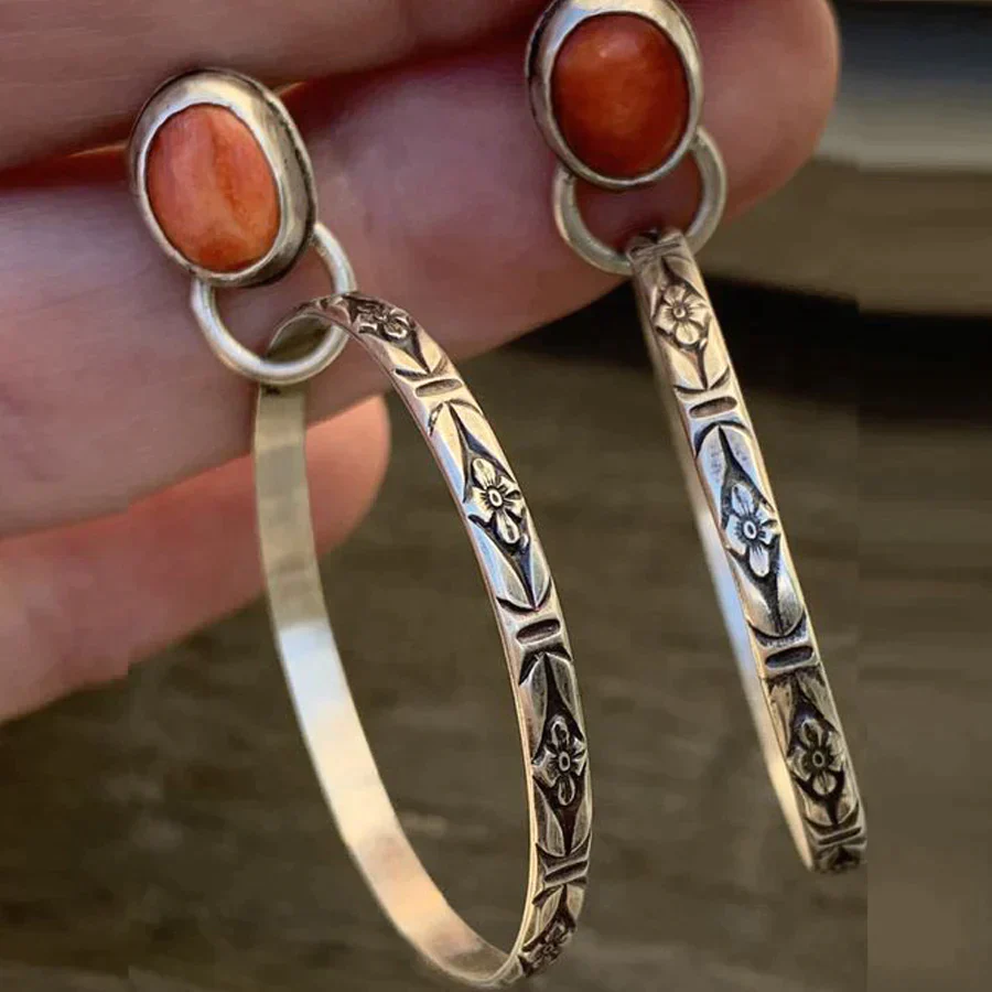 Vintage Onyx Boho Earrings - Image 2