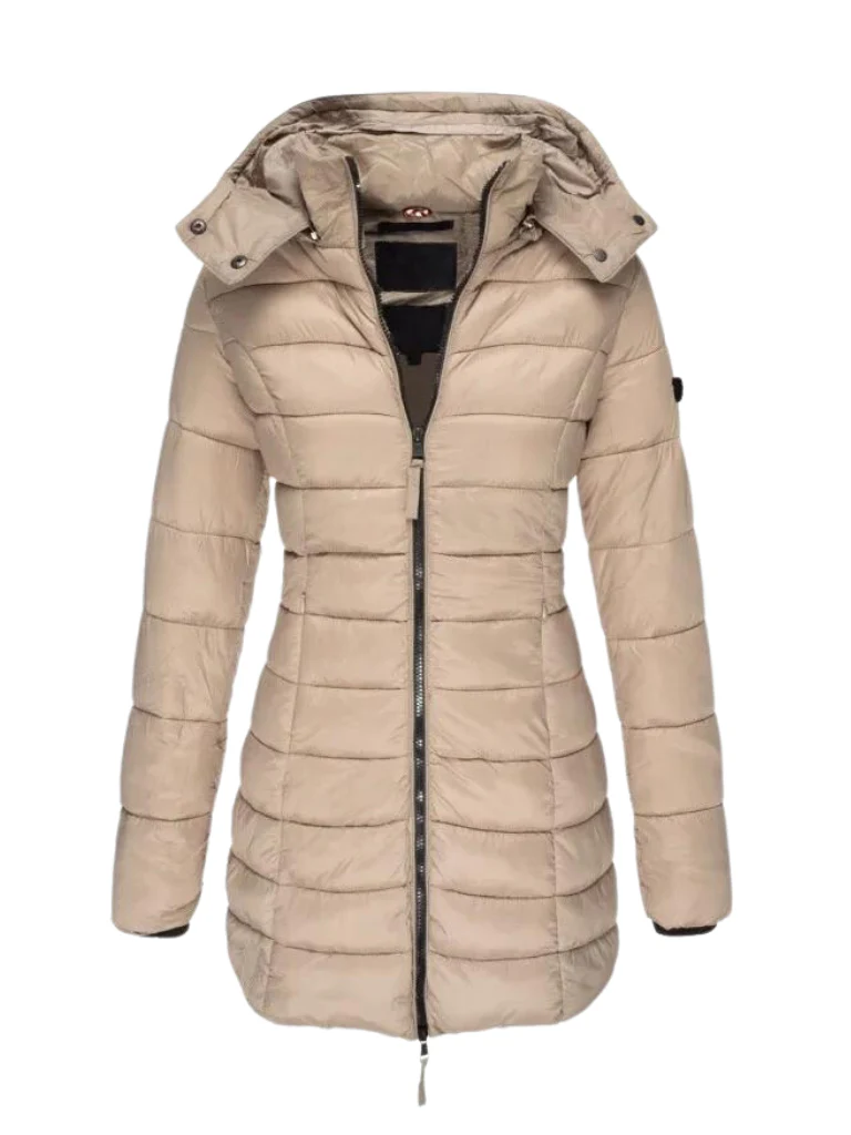 Warm Quilted Long Down Jacket - Image 4