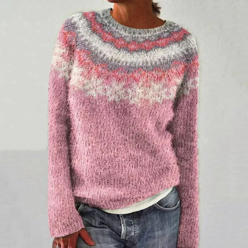 Warm Sweater with Eye-Catching Geo Patterns - Image 3