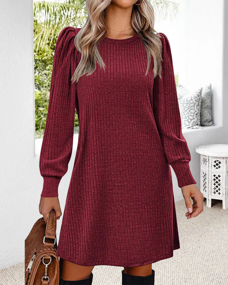 Winter Round Neck Loose Dresses - Image 2