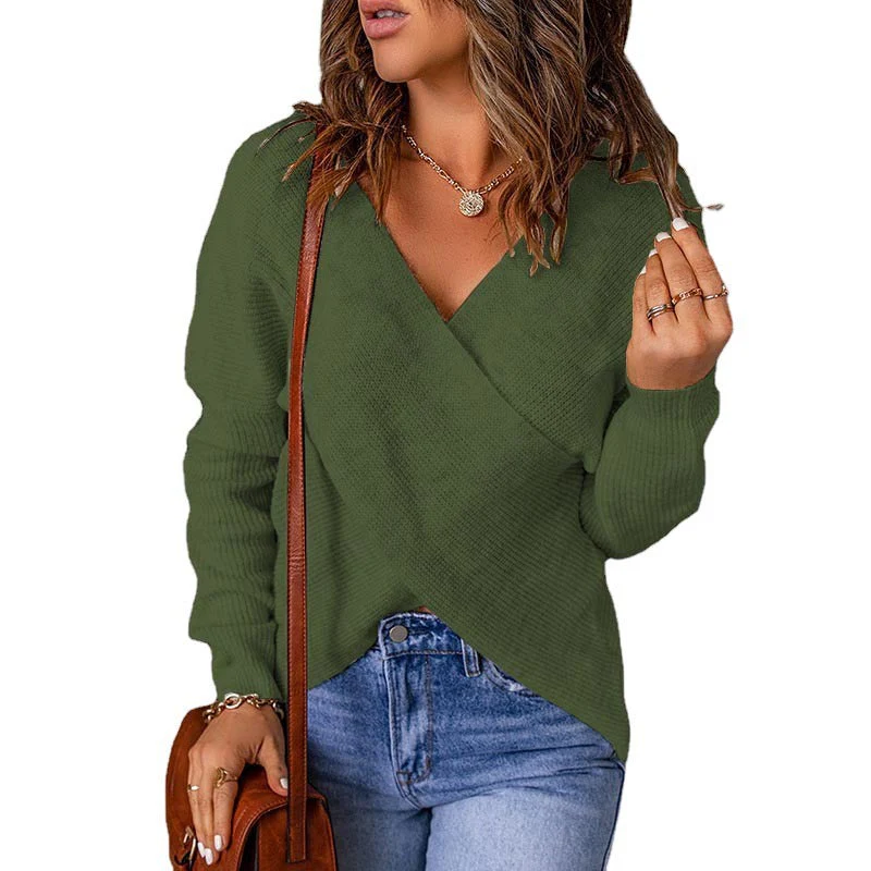 Women Cross Knitted Sweater - Image 10