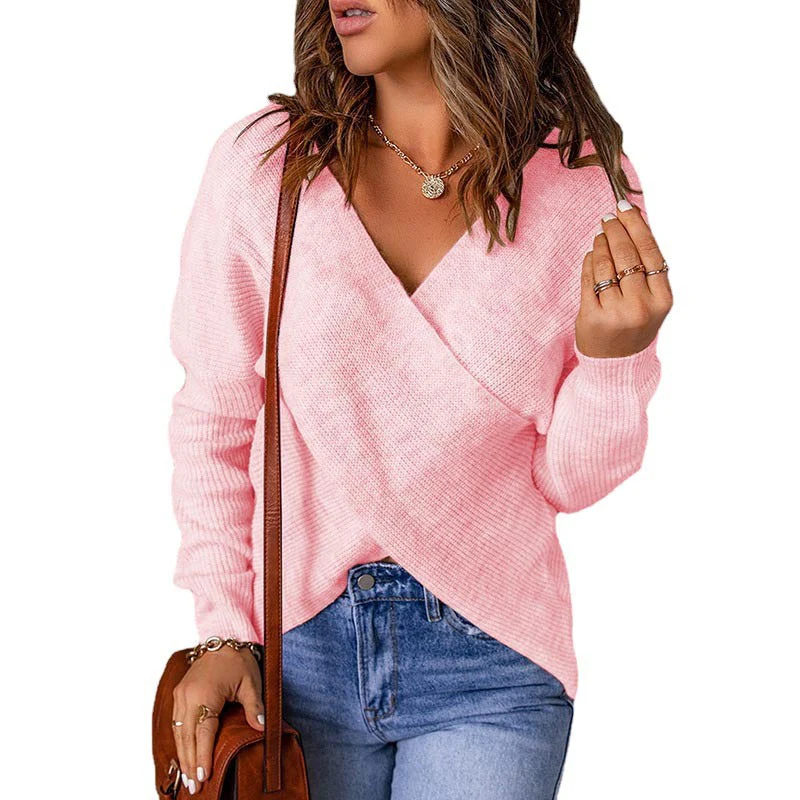 Women Cross Knitted Sweater - Image 12