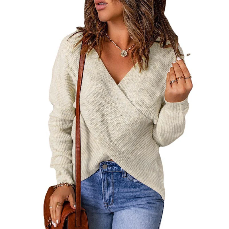 Women Cross Knitted Sweater - Image 7