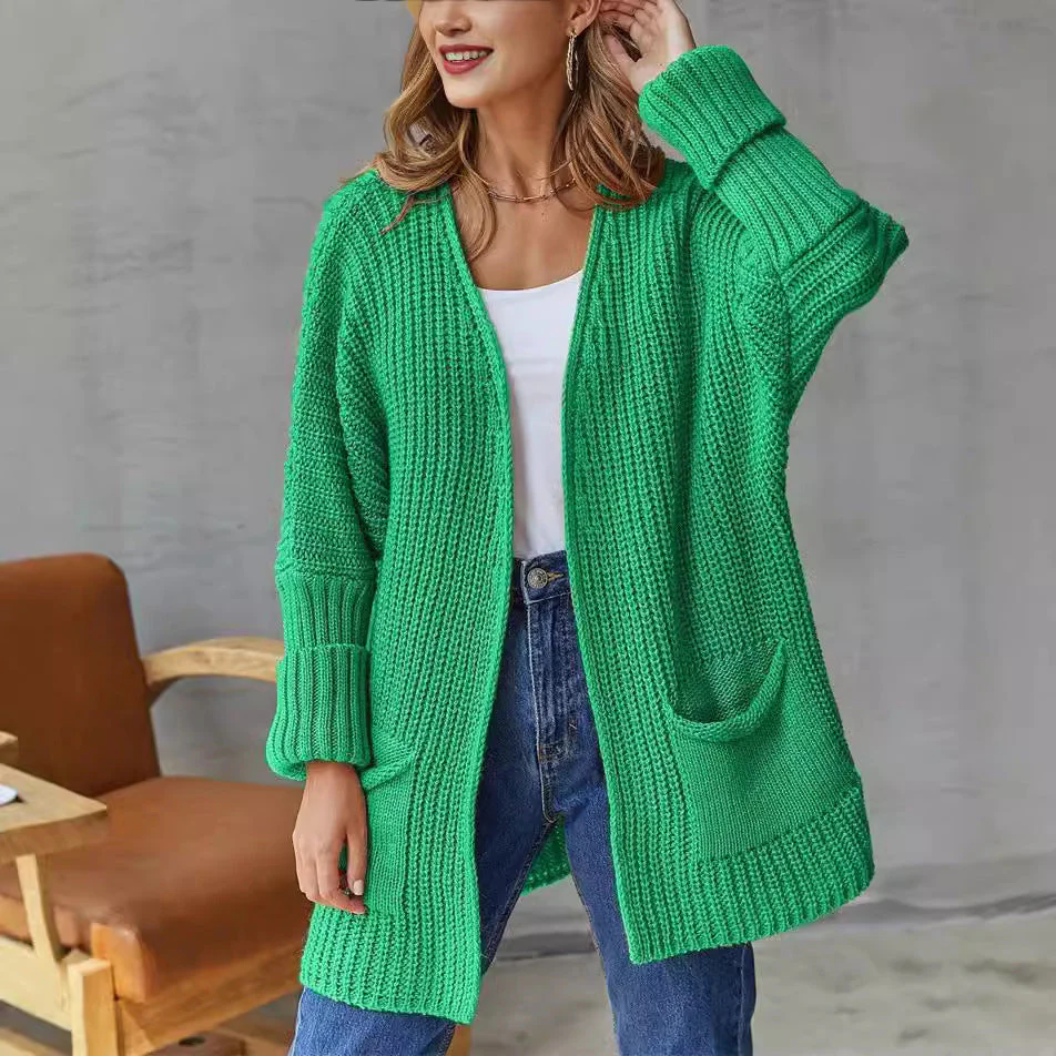 Women Knitted Casual Vintage Long Sleeve Cardigan - Image 6