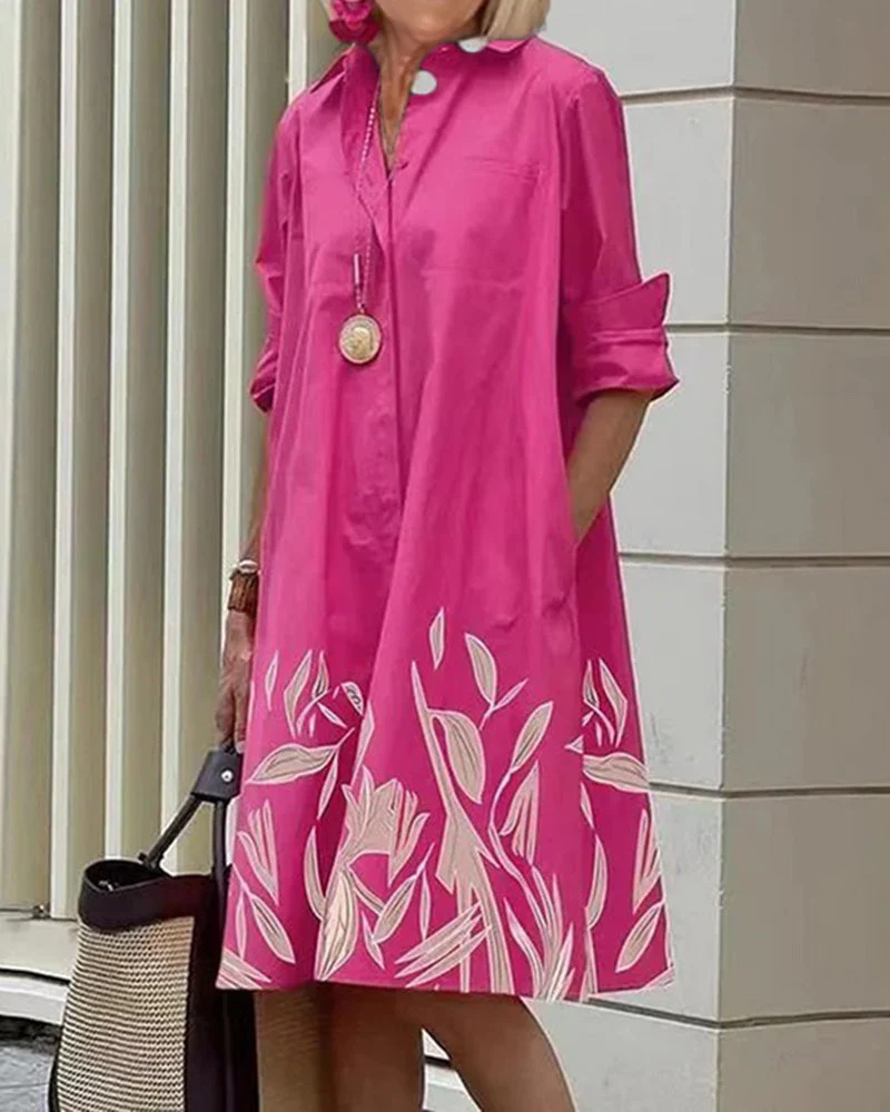 Women Long Sleeve Shirt Dress - Image 2