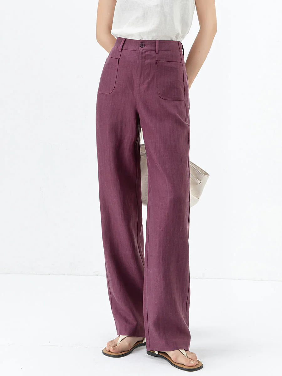 Women’s Ice Silk Straight Leg Trousers - Image 4