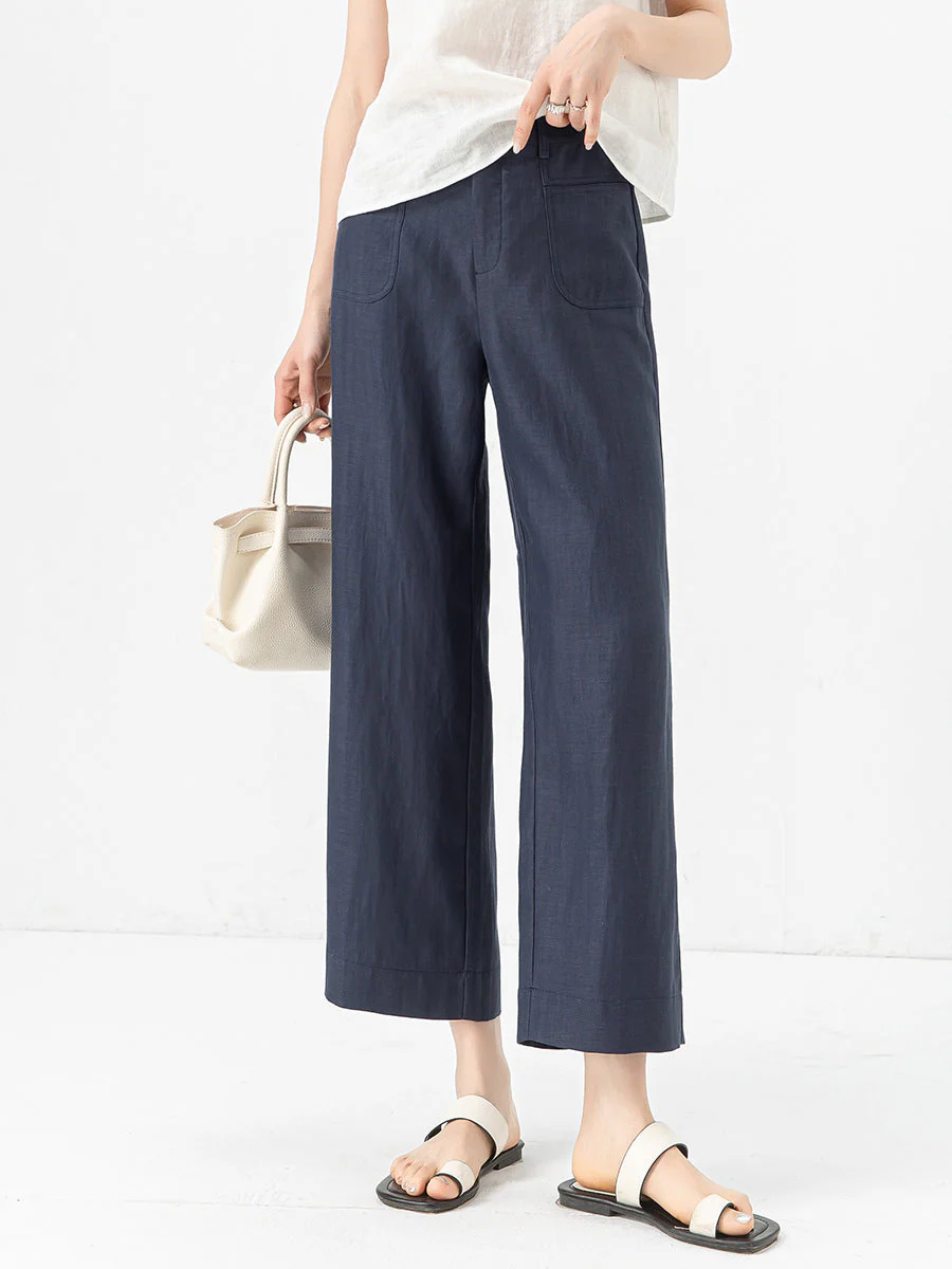 Women’s Ice Silk Straight Leg Trousers - Image 8