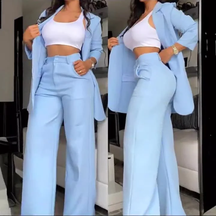 Women’s Lapel Suit with Straight Pants - Image 2