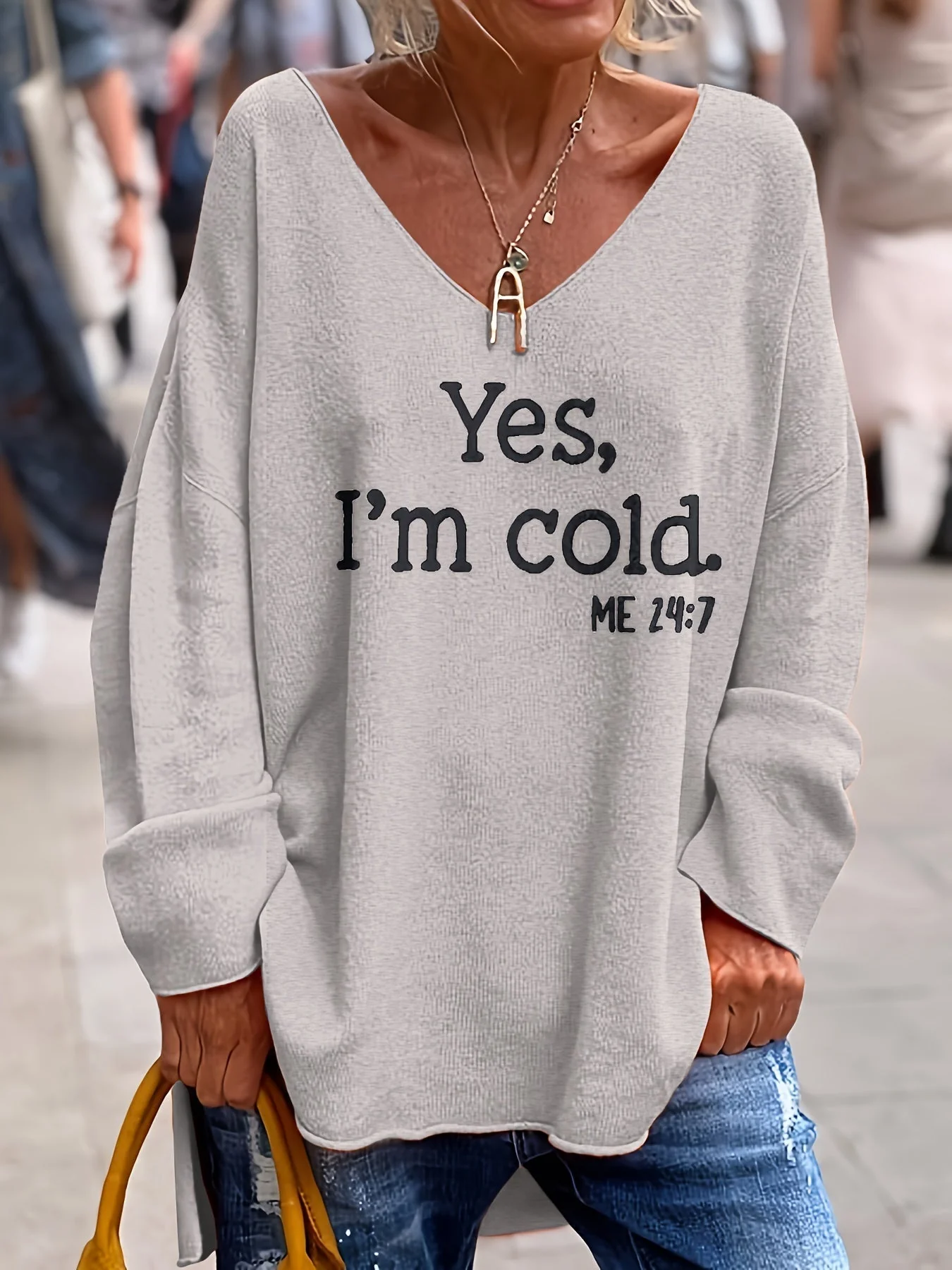 Women’s Plus Size V-Neck Knit Sweater - Image 4