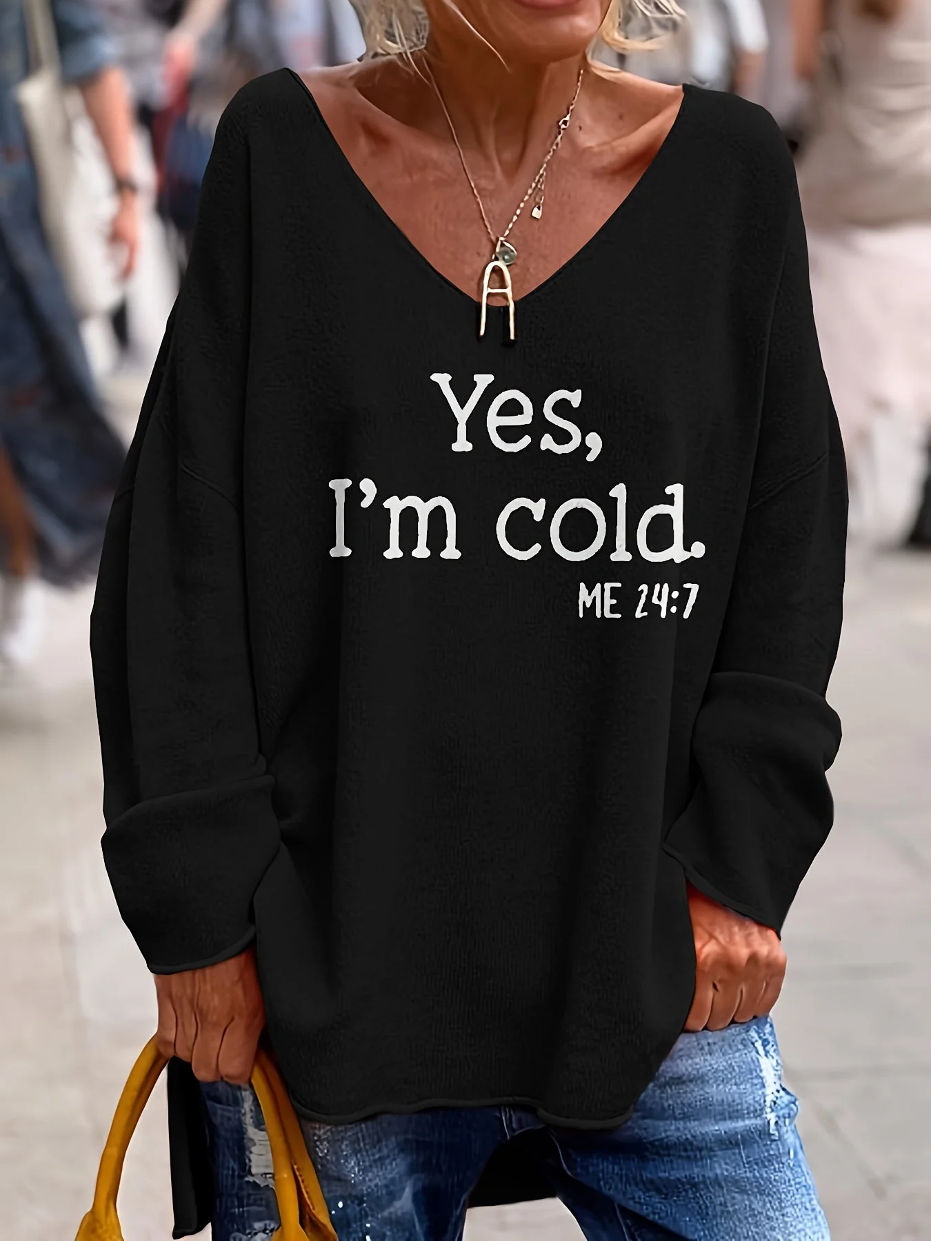 Women’s Plus Size V-Neck Knit Sweater - Image 9