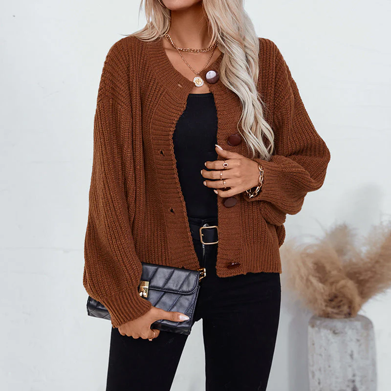 Women's Button-Down Knitted Cardigan - Image 2
