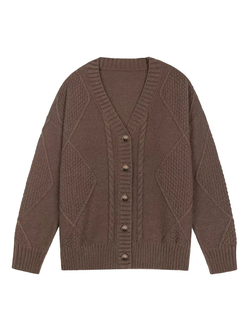 Women's Casual -Colored Cable Knit Cardigan - Image 20