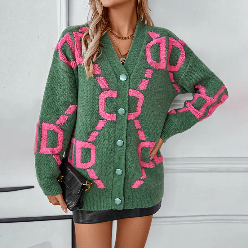 Women's Casual Patchwork Cardigan - Image 4