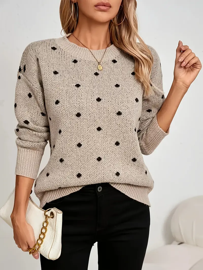 Women's Comfortable Round Neck Sweater - Image 2