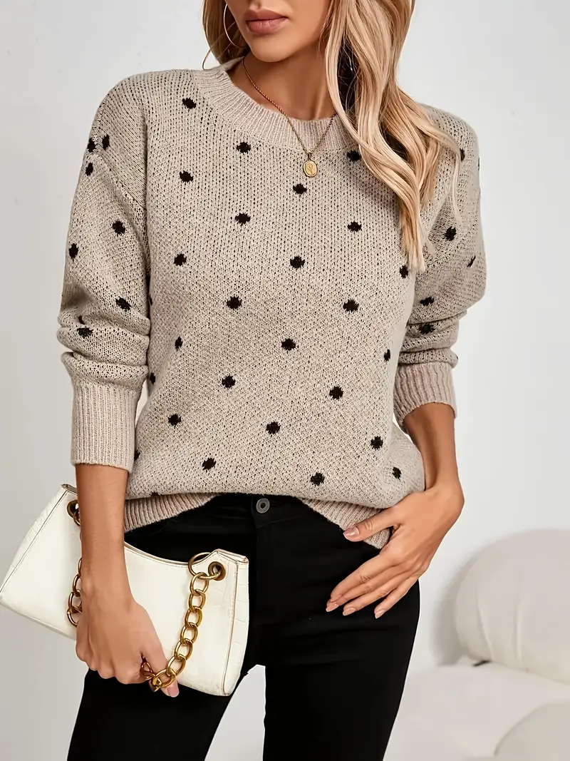 Women's Comfortable Round Neck Sweater - Image 3