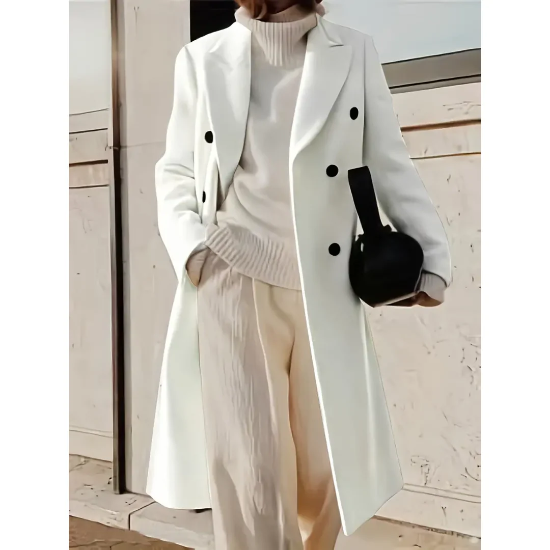 Women's Double-Breasted Long Trench Coat - Image 10