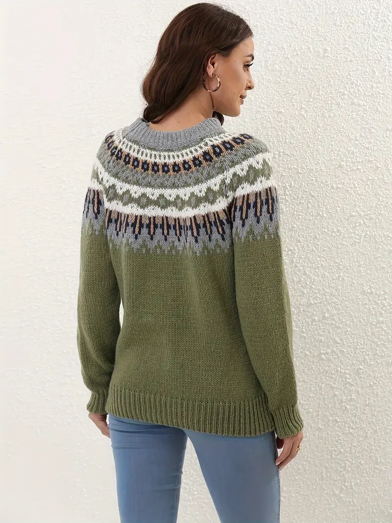 Women's fashionable patterned sweater - Image 5