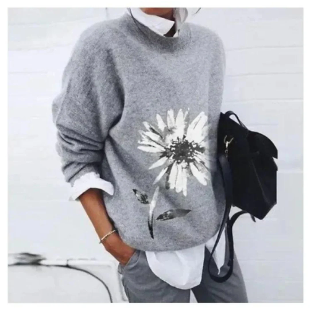 Women's Floral Casual Warm Sweater - Image 6