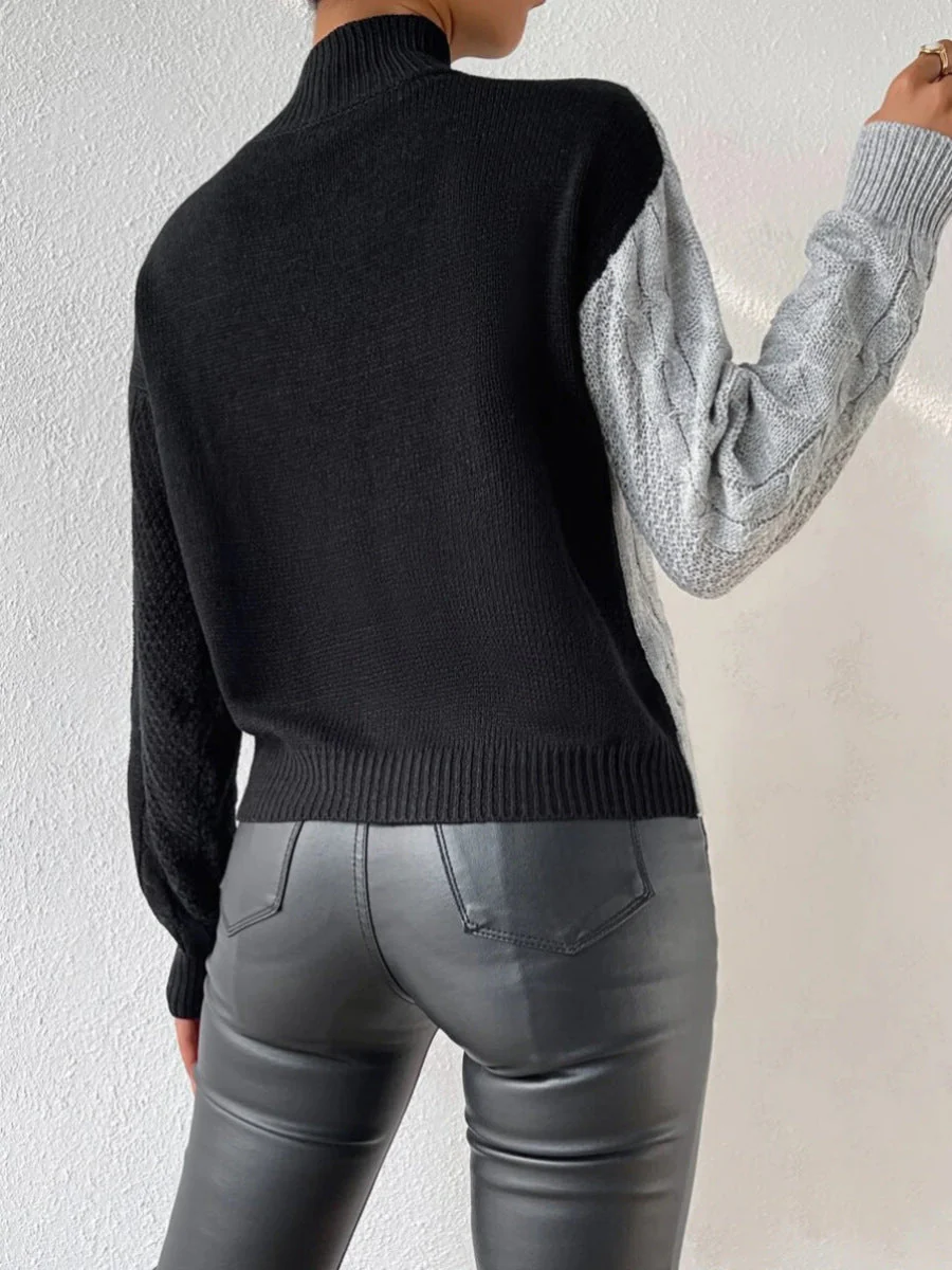 Women's High Collar Twisted Sweater - Image 3