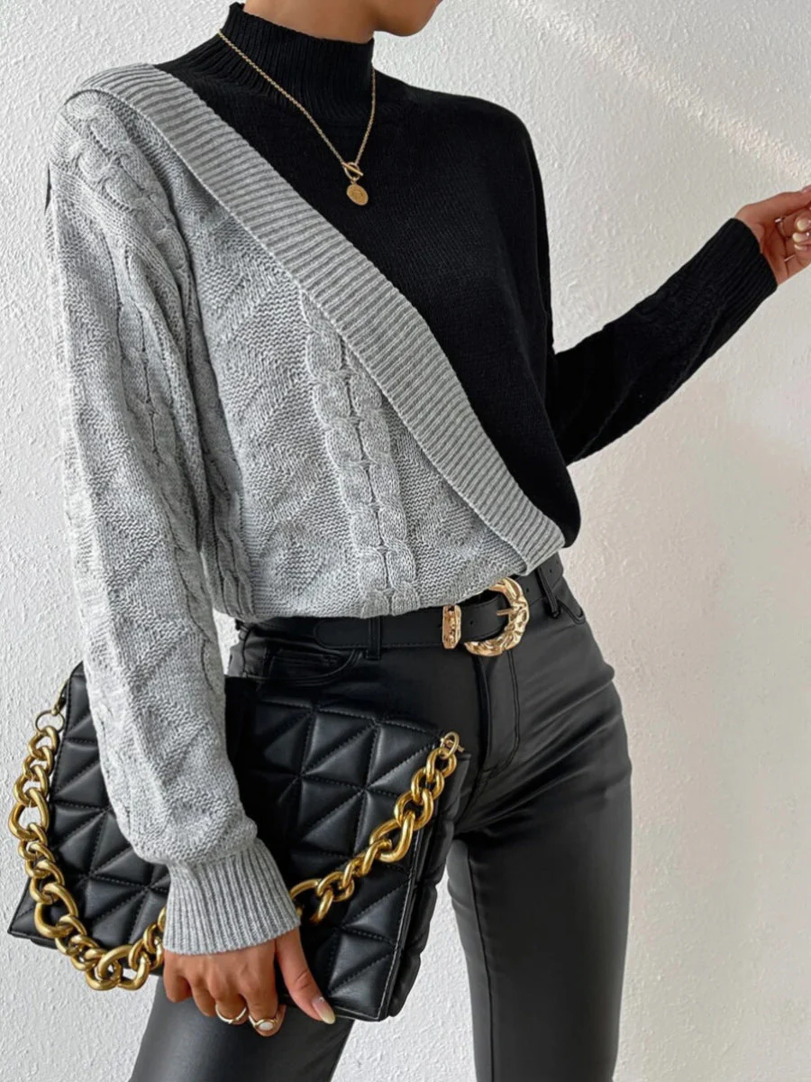 Women's High Collar Twisted Sweater - Image 5