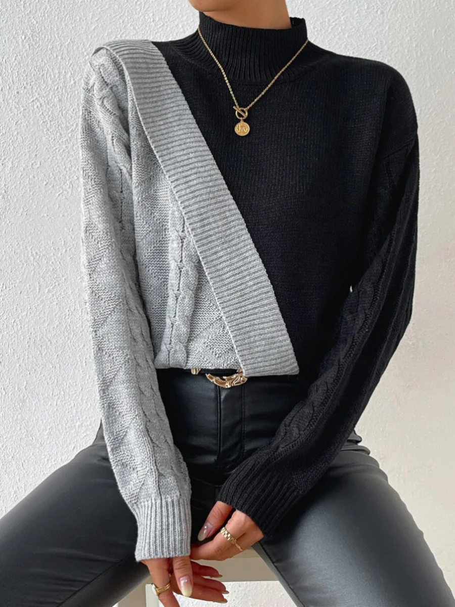 Women's High Collar Twisted Sweater - Image 6