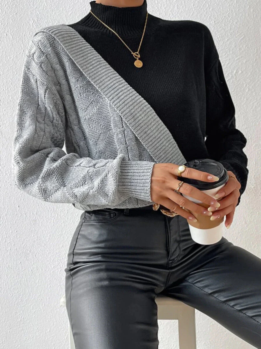 Women's High Collar Twisted Sweater - Image 8