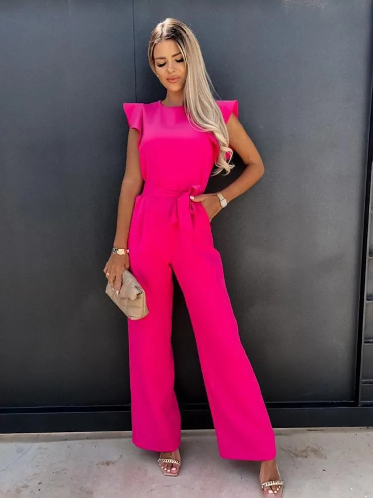 Women's Jumpsuit with Ruffled Sleeves - Image 10