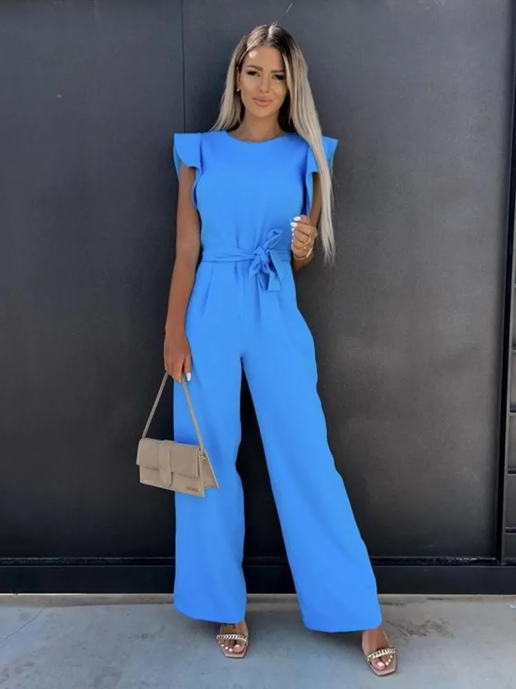 Women's Jumpsuit with Ruffled Sleeves - Image 14