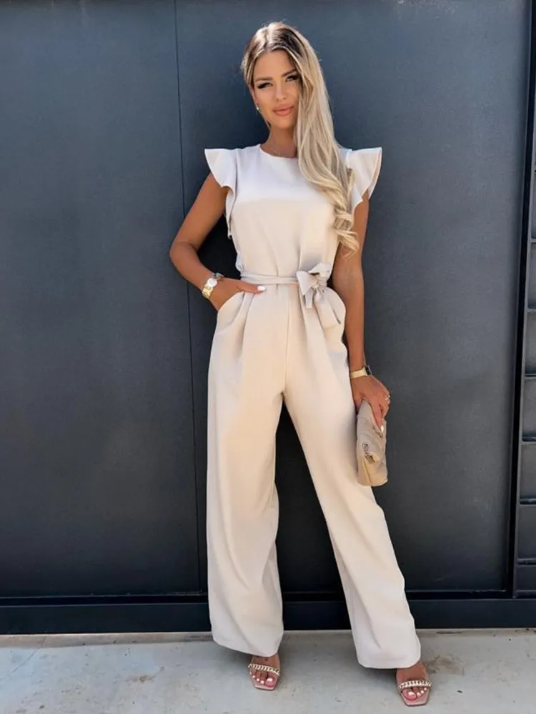 Women's Jumpsuit with Ruffled Sleeves - Image 8
