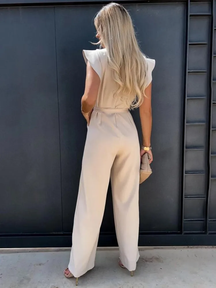 Women's Jumpsuit with Ruffled Sleeves - Image 9