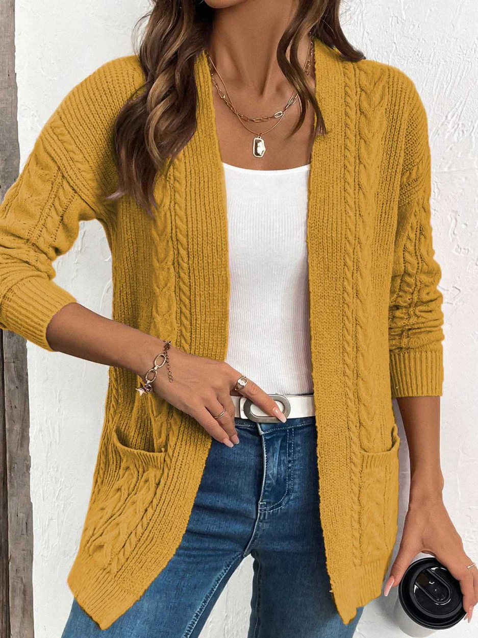Women's Knitted Long Buttons Cardigan - Image 3