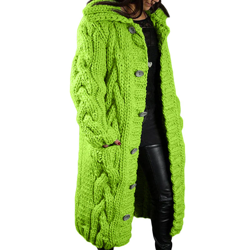Women's Oversized Cardigan Coat - Single-Breasted Sweater - Image 13