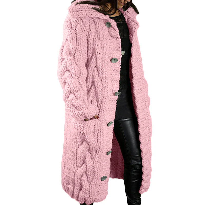 Women's Oversized Cardigan Coat - Single-Breasted Sweater - Image 14